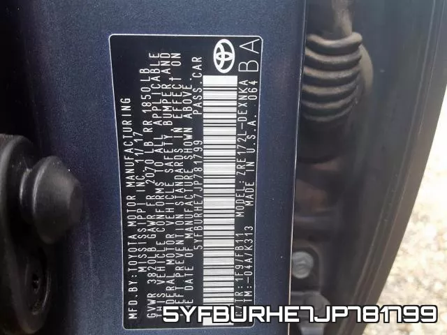 5YFBURHE7JP781799 фото 2