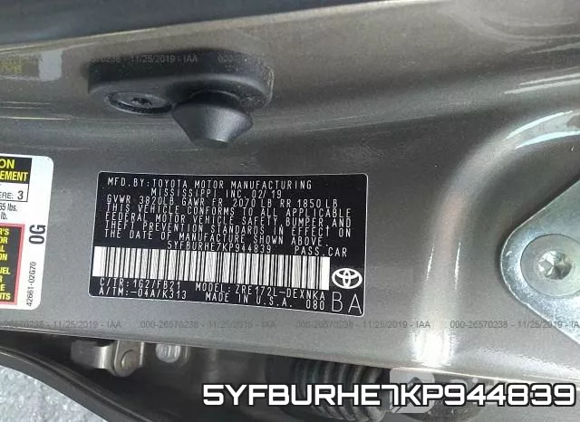 5YFBURHE7KP944839 фото 10