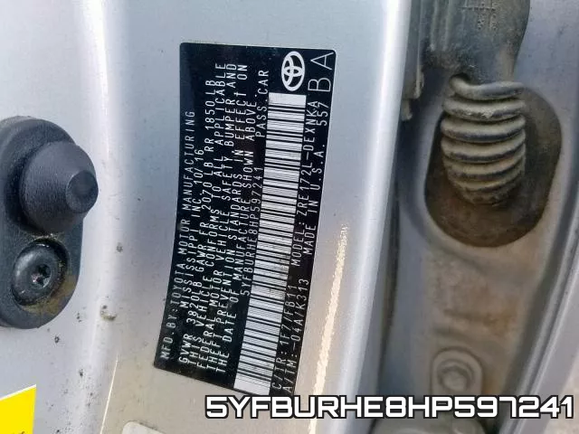 5YFBURHE8HP597241 фото 2