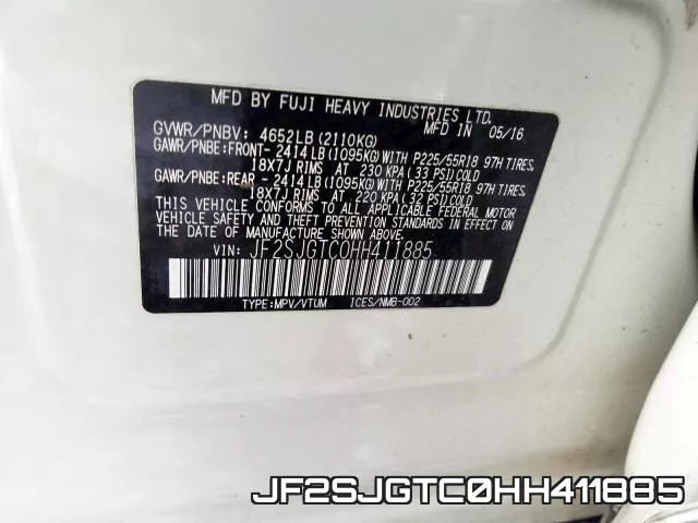 JF2SJGTC0HH411885 фото 2