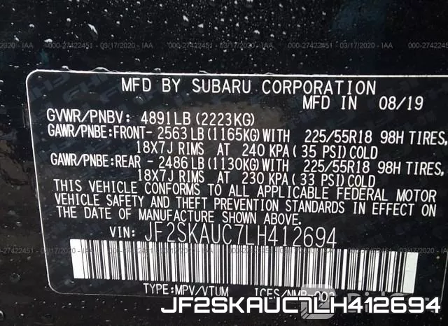 JF2SKAUC7LH412694 фото 10
