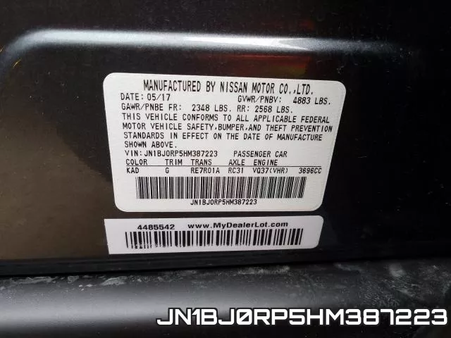 JN1BJ0RP5HM387223 фото 2