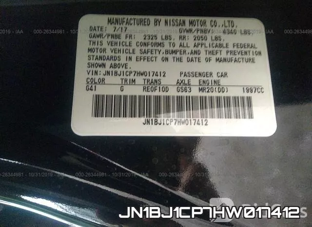JN1BJ1CP7HW017412 фото 10