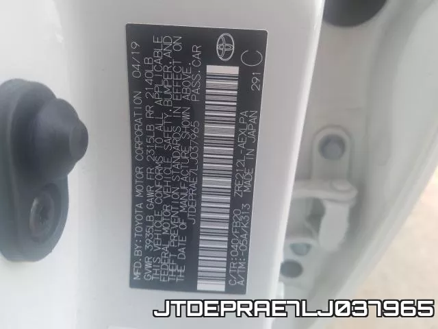 JTDEPRAE7LJ037965 фото 2