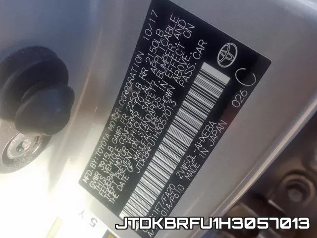 JTDKBRFU1H3057013 фото 2