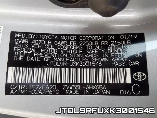 JTDL9RFUXK3001546 фото 2