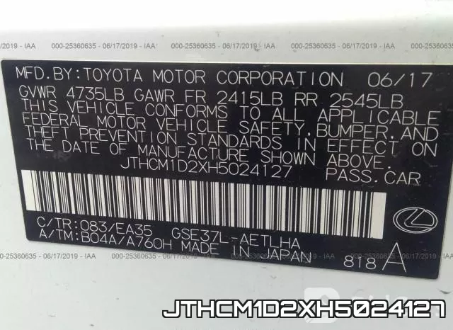 JTHCM1D2XH5024127 фото 10