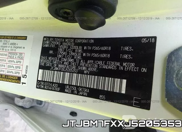 JTJBM7FXXJ5205353 фото 10