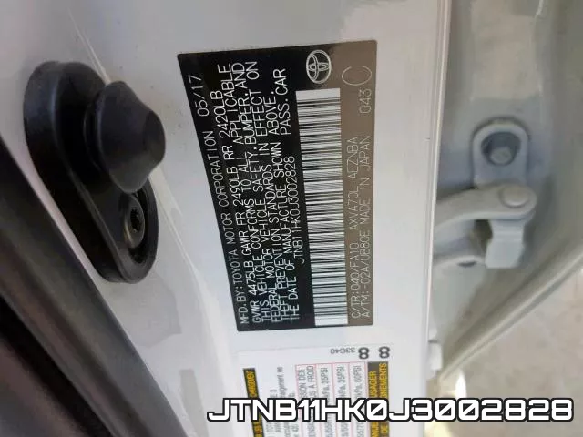 JTNB11HK0J3002828 фото 2