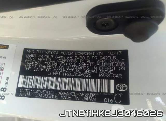 JTNB11HK8J3046026 фото 10