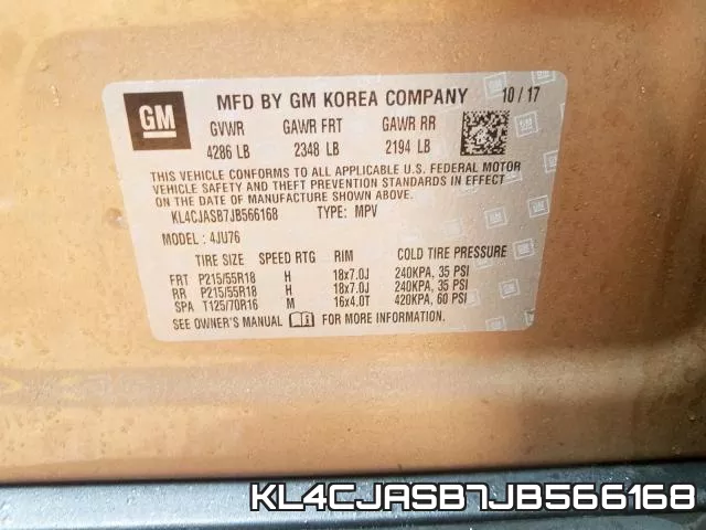 KL4CJASB7JB566168 фото 2
