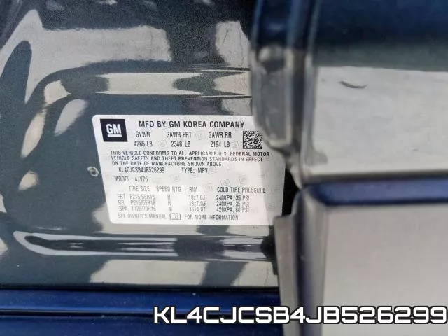 KL4CJCSB4JB526299 фото 2