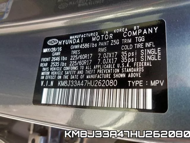 KM8J33A47HU262080 фото 2