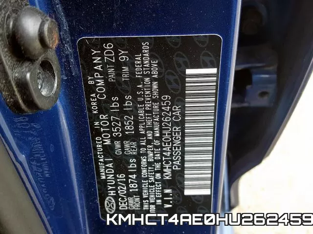 KMHCT4AE0HU262459 фото 2