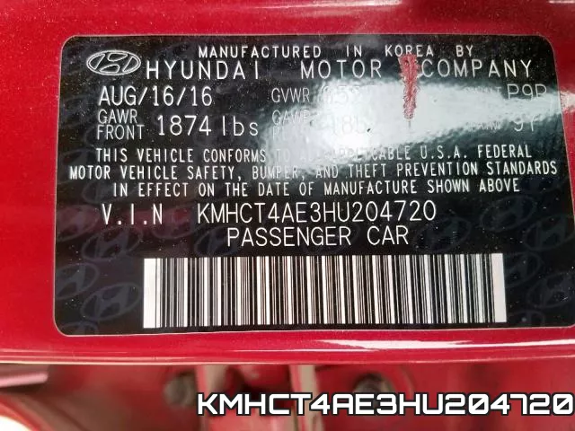 KMHCT4AE3HU204720 фото 2