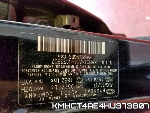 KMHCT4AE4HU373807 фото 2