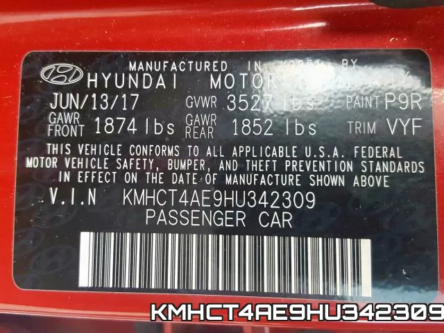 KMHCT4AE9HU342309 фото 2