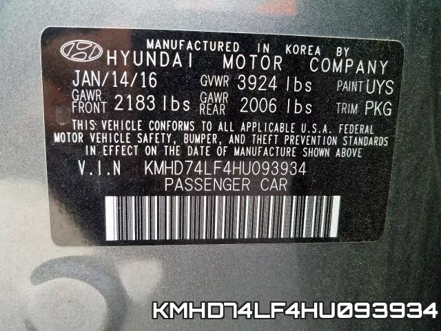 KMHD74LF4HU093934 фото 2