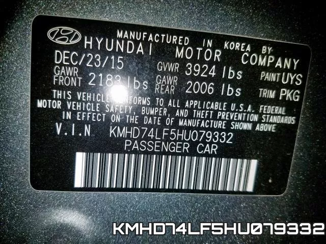 KMHD74LF5HU079332 фото 2