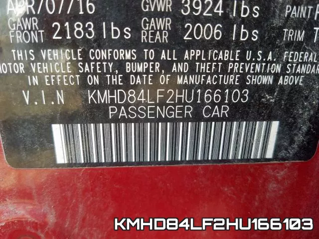 KMHD84LF2HU166103 фото 2