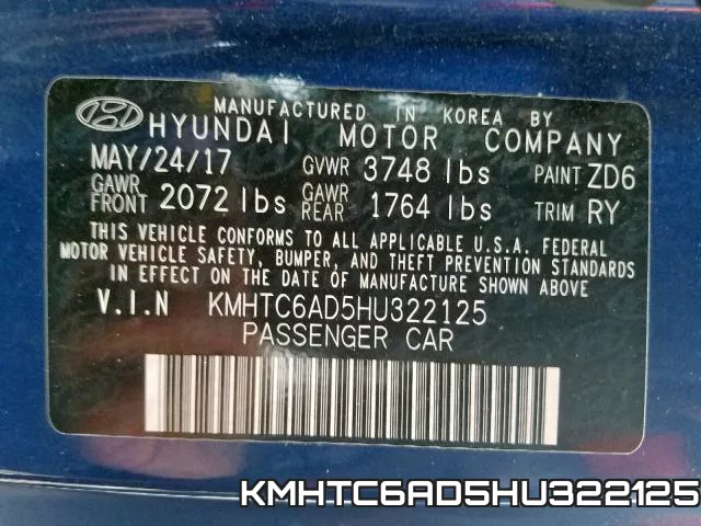 KMHTC6AD5HU322125 фото 2