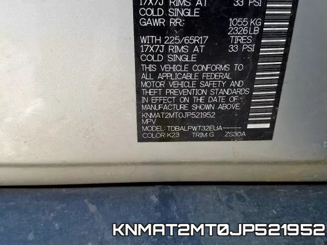 KNMAT2MT0JP521952 фото 2