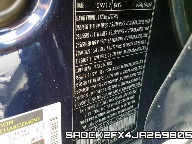 SADCK2FX4JA269805 фото 2