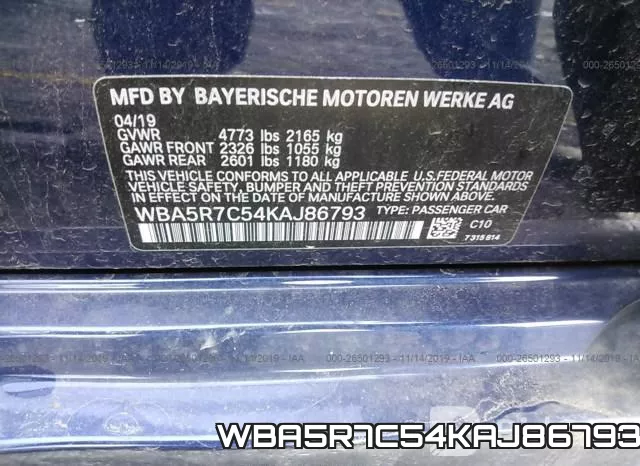 WBA5R7C54KAJ86793 фото 10