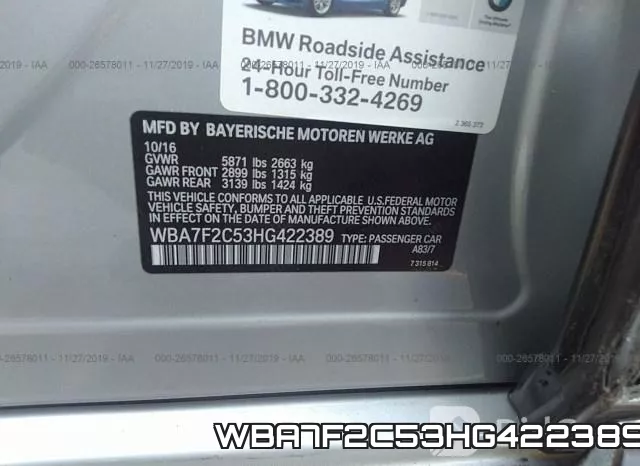 WBA7F2C53HG422389 фото 10