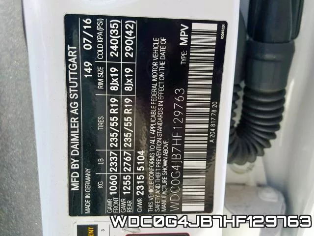WDC0G4JB7HF129763 фото 2