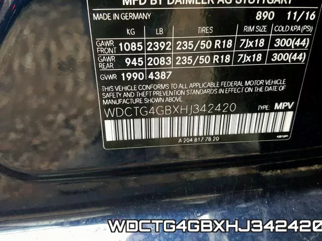WDCTG4GBXHJ342420 фото 2