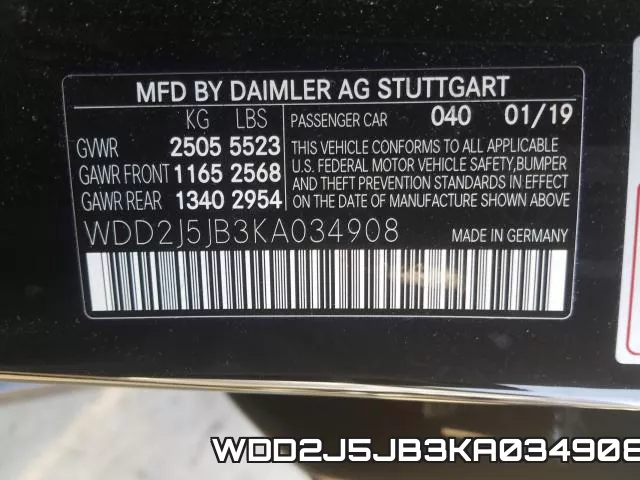 WDD2J5JB3KA034908 фото 2