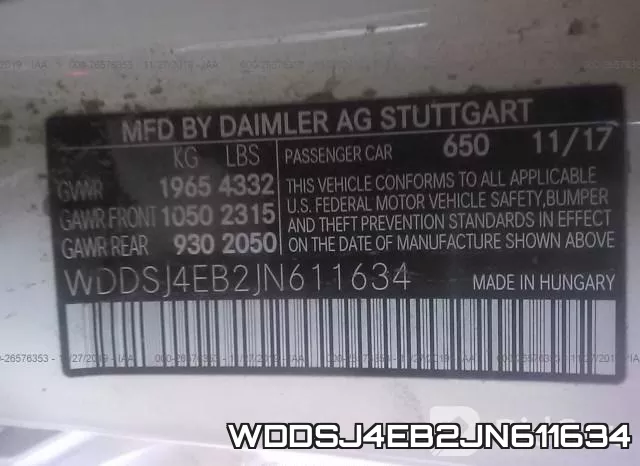 WDDSJ4EB2JN611634 фото 10