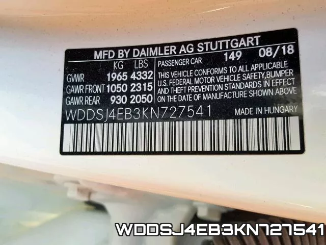 WDDSJ4EB3KN727541 фото 2