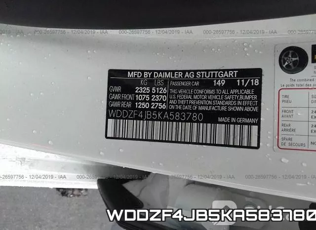 WDDZF4JB5KA583780 фото 10