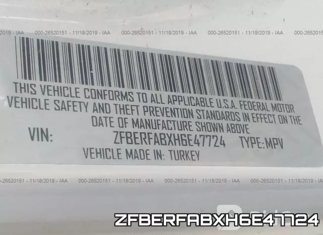 ZFBERFABXH6E47724 фото 10