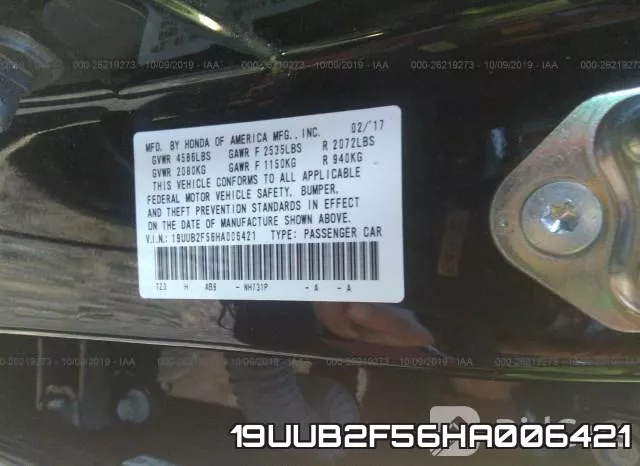 19UUB2F56HA006421 фото 10