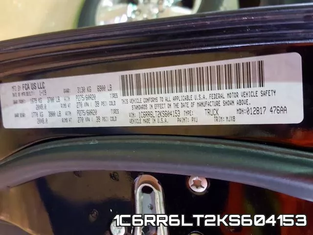 1C6RR6LT2KS604153 фото 2
