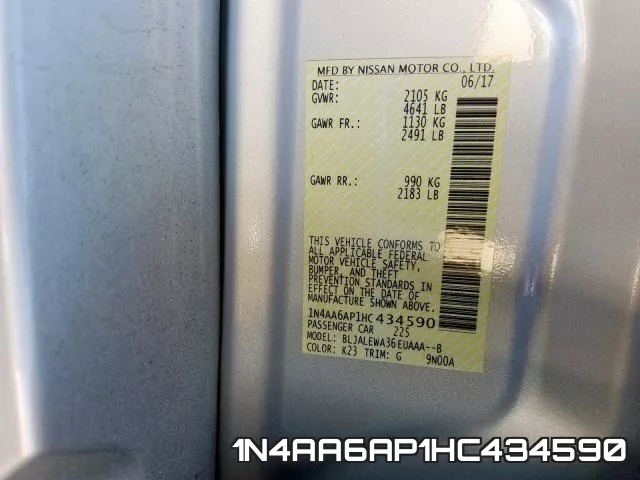 1N4AA6AP1HC434590 фото 2