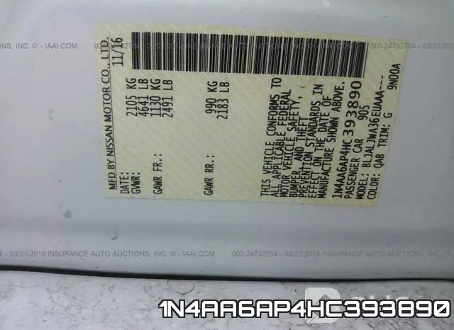 1N4AA6AP4HC393890 фото 10