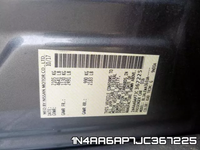1N4AA6AP7JC367225 фото 2