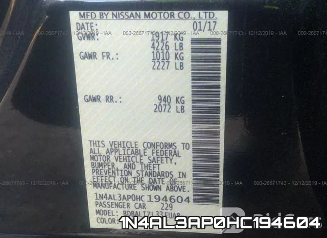 1N4AL3AP0HC194604 фото 10