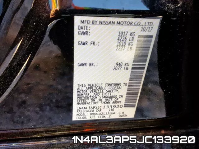 1N4AL3AP5JC133920 фото 2