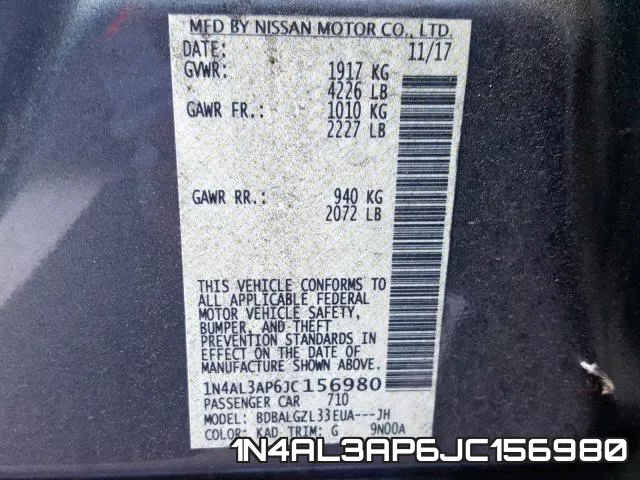 1N4AL3AP6JC156980 фото 2
