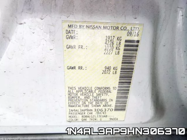 1N4AL3AP9HN306370 фото 2