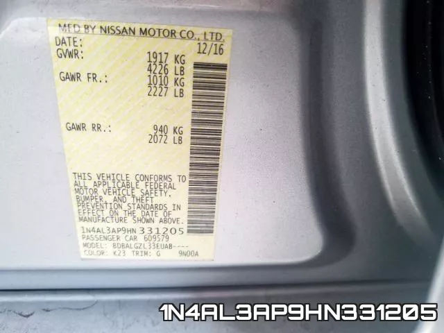 1N4AL3AP9HN331205 фото 2