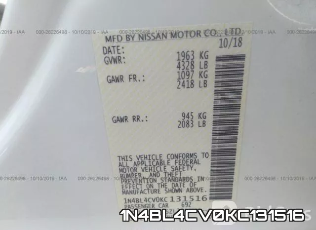1N4BL4CV0KC131516 фото 10