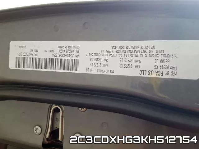 2C3CDXHG3KH512754 фото 2