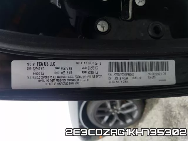 2C3CDZAG1KH735302 фото 2