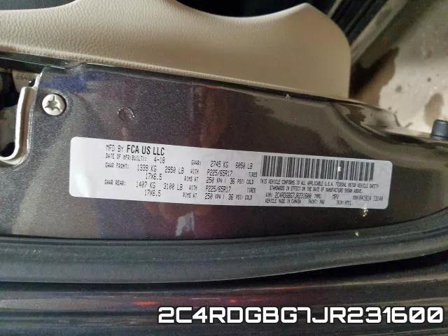 2C4RDGBG7JR231600 фото 2